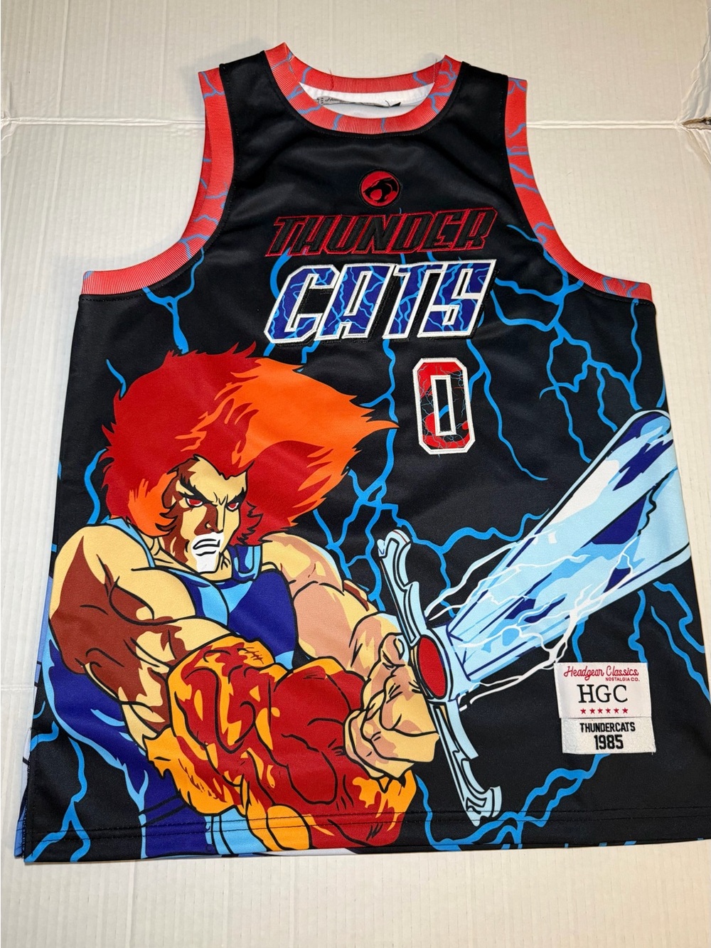 Headgear Classics Thundercats Lion-O Panthro #0 Basketball Jersey Black youth L